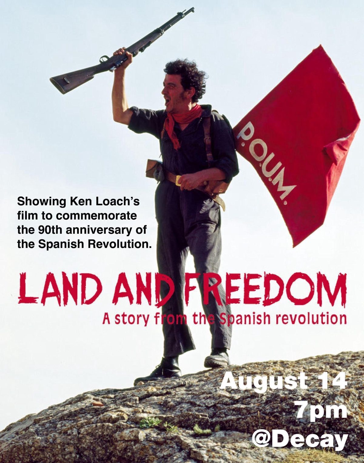 Flyer for Anarchist Movie Night: Land and Freedom
