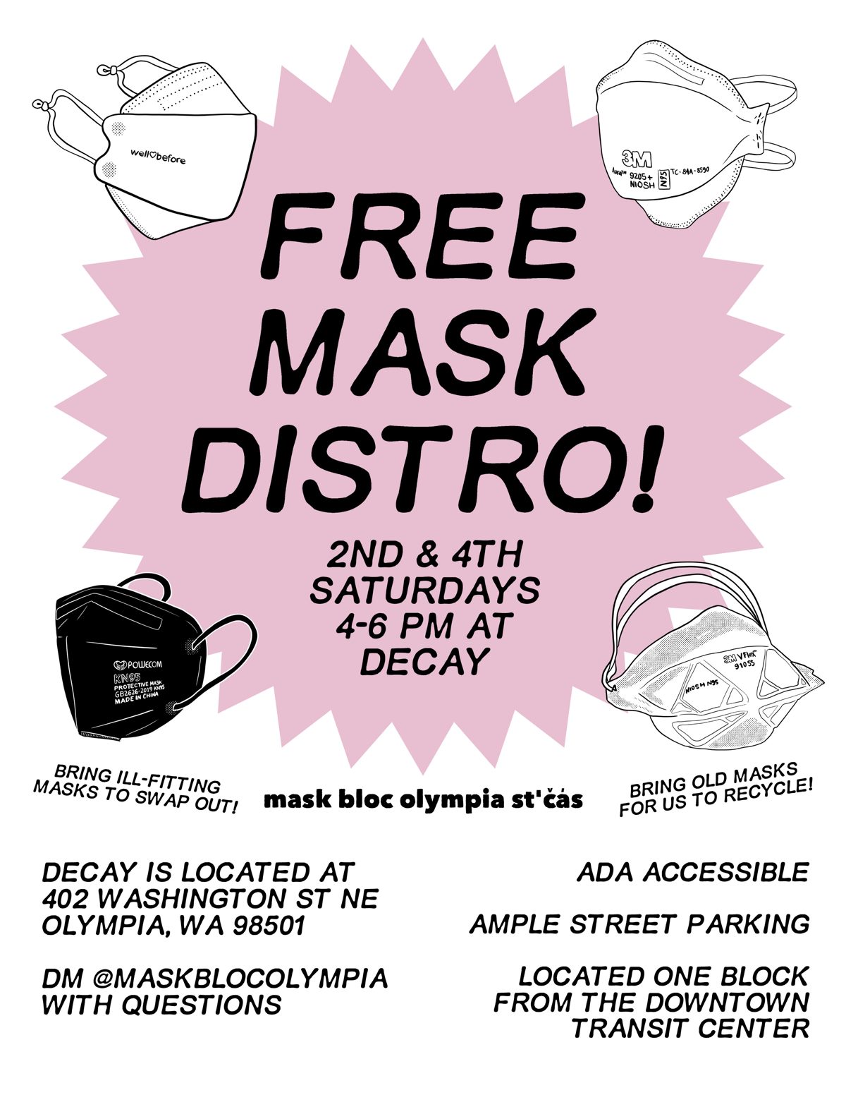 Flyer for Free Mask Distro!